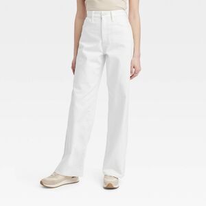Women's High-Rise Wide‎ Leg Jeans - Universal Thread™ White Size 6